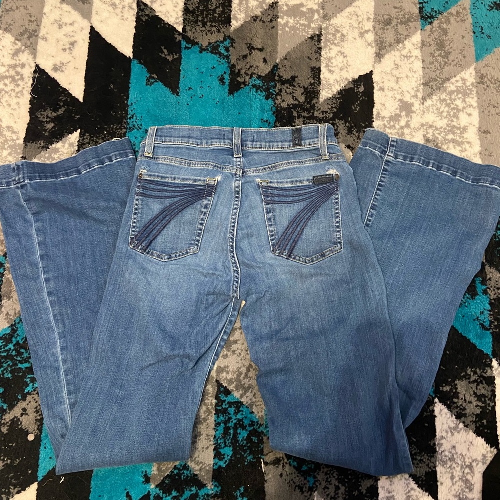 7 For All Mankind Light Blue Flare Jeans